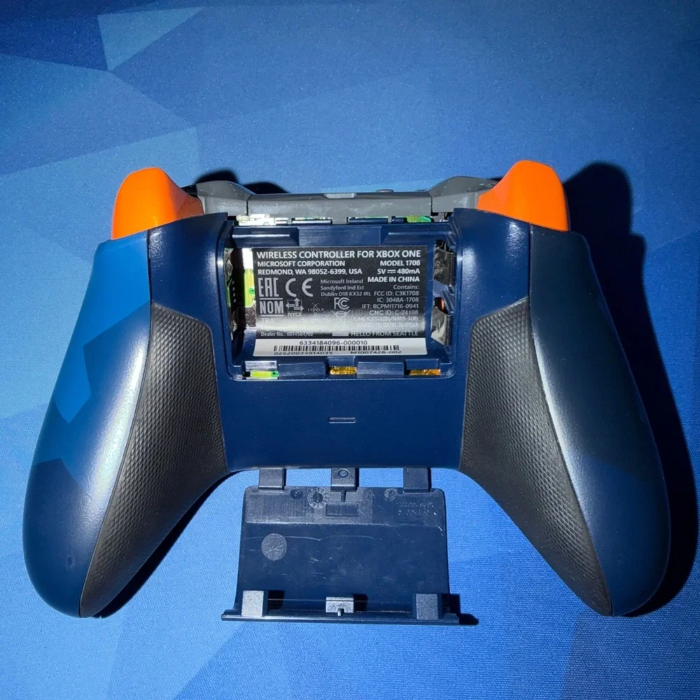 Microsoft Xbox Wireless Custom Controller Blue/Orange Pattern with Rubber Grips